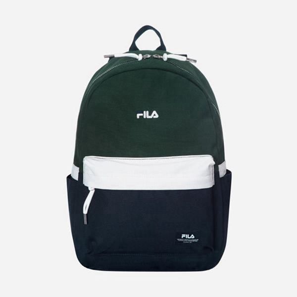 Fila Color Block Minimal Backpacks - Green,NZ 498-51208